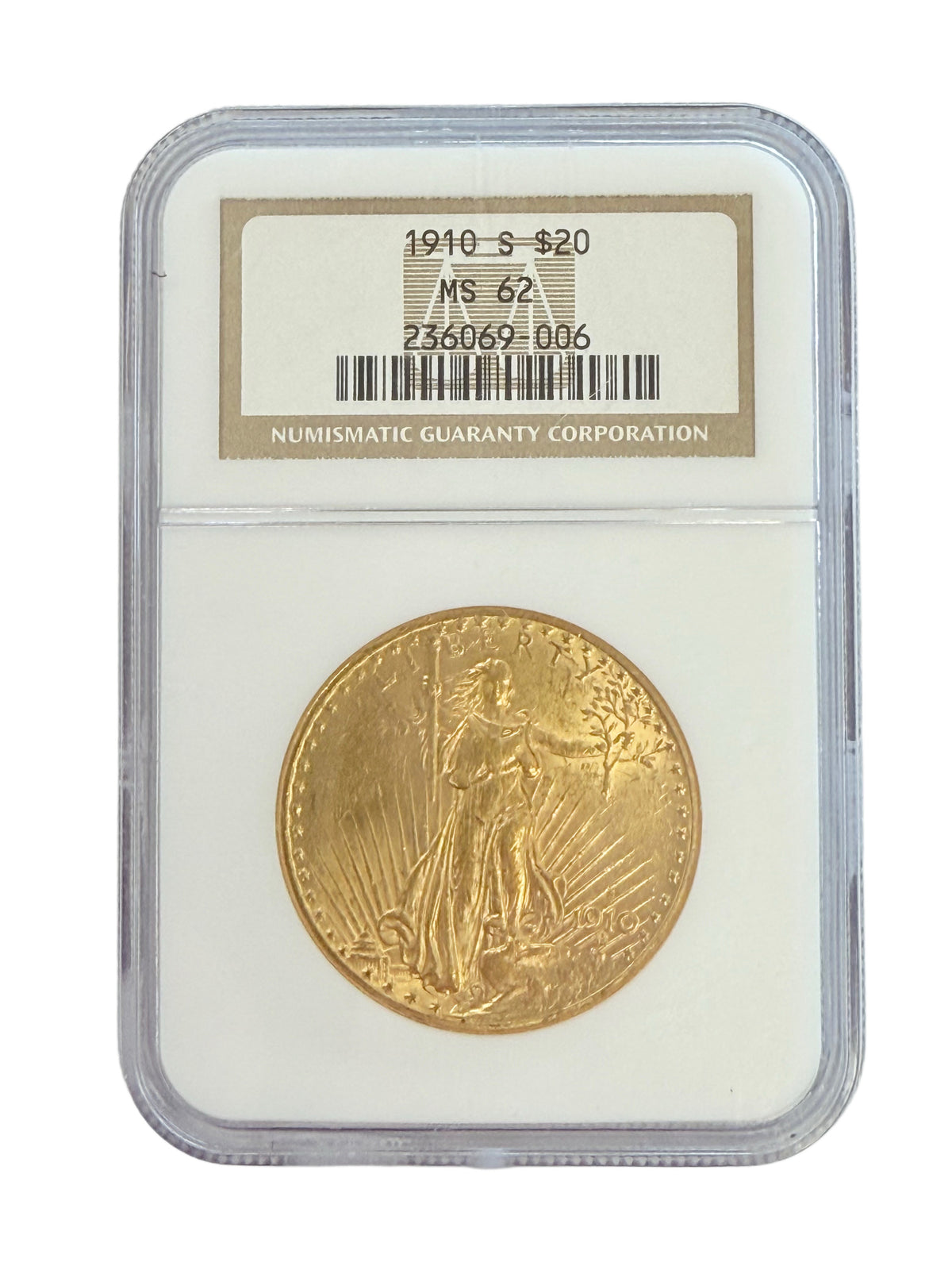 1910-S $20 Saint Gaudens Liberty Gold Double Eagle NGC MS62