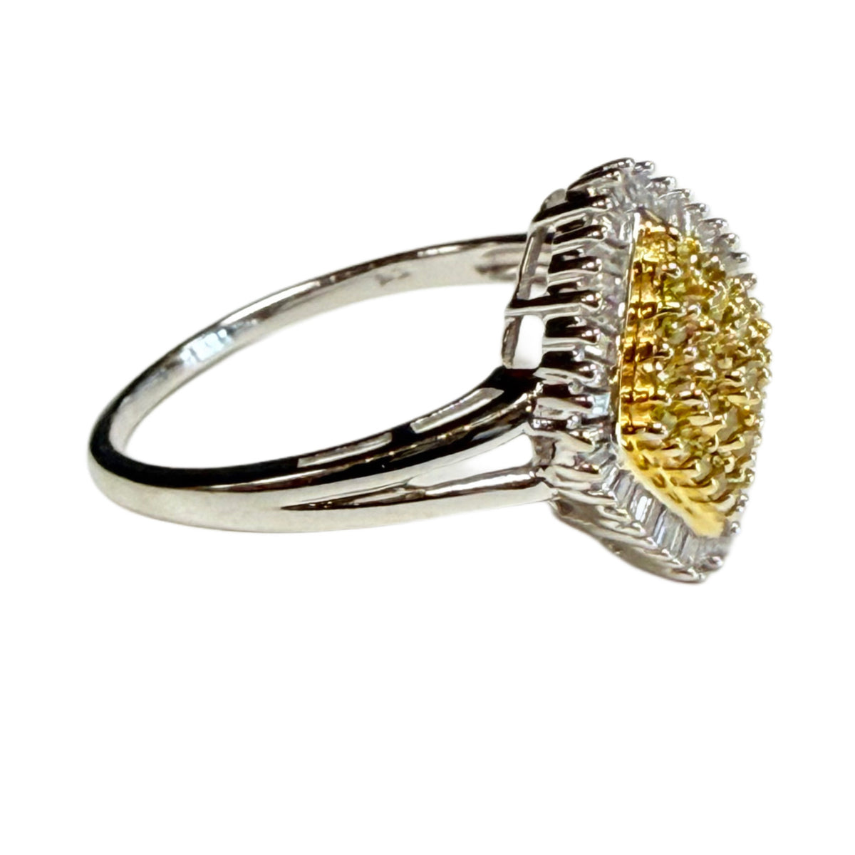 10k White Gold & Yellow Diamond Ring