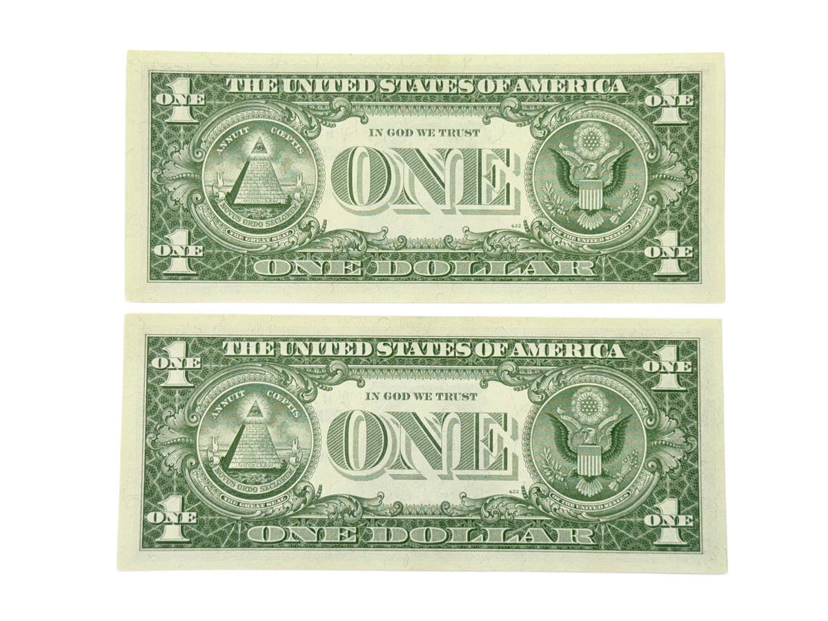 Lot of Two Consecutive 1957-B $1 Silver Certificates (CU)
