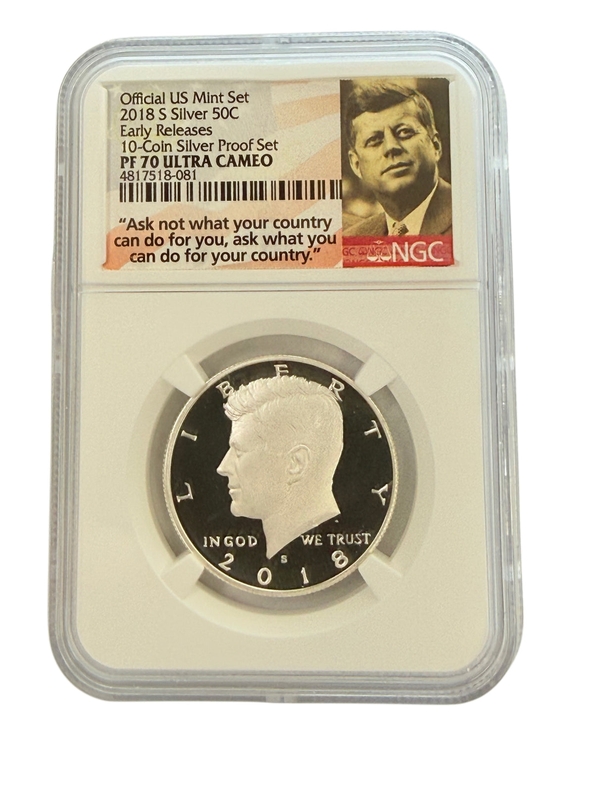 2018-S Kennedy Half Dollar NGC PF70 Ultra Cameo