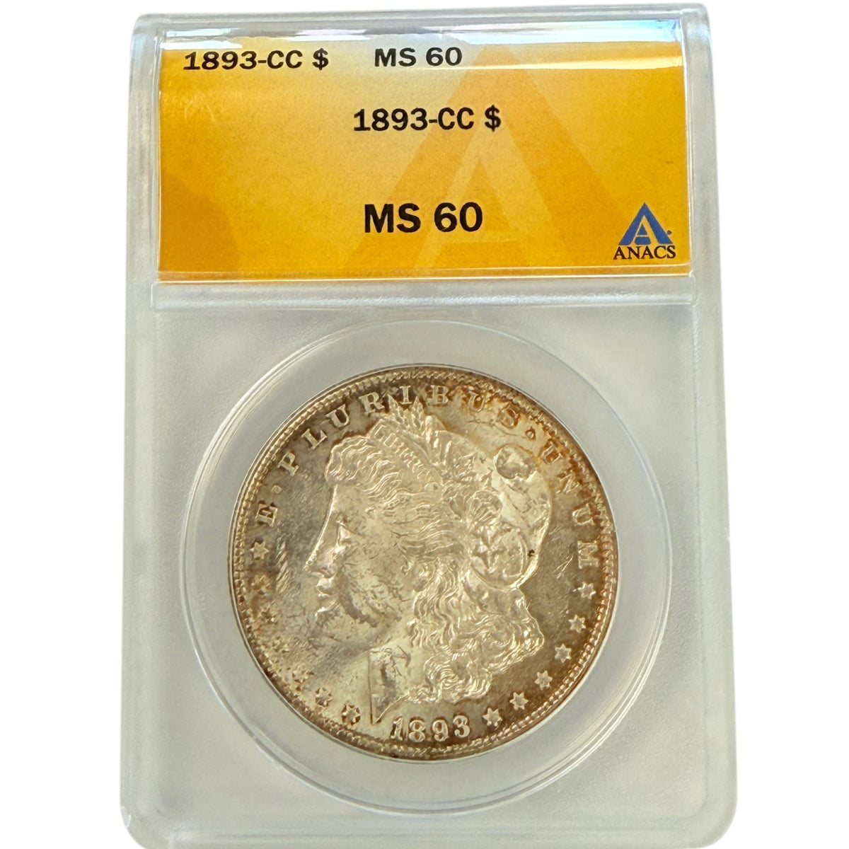 1893-CC Morgan Silver Dollar ANACS MS60