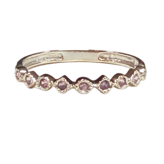 10k White Gold & Amethyst Stacker Ring