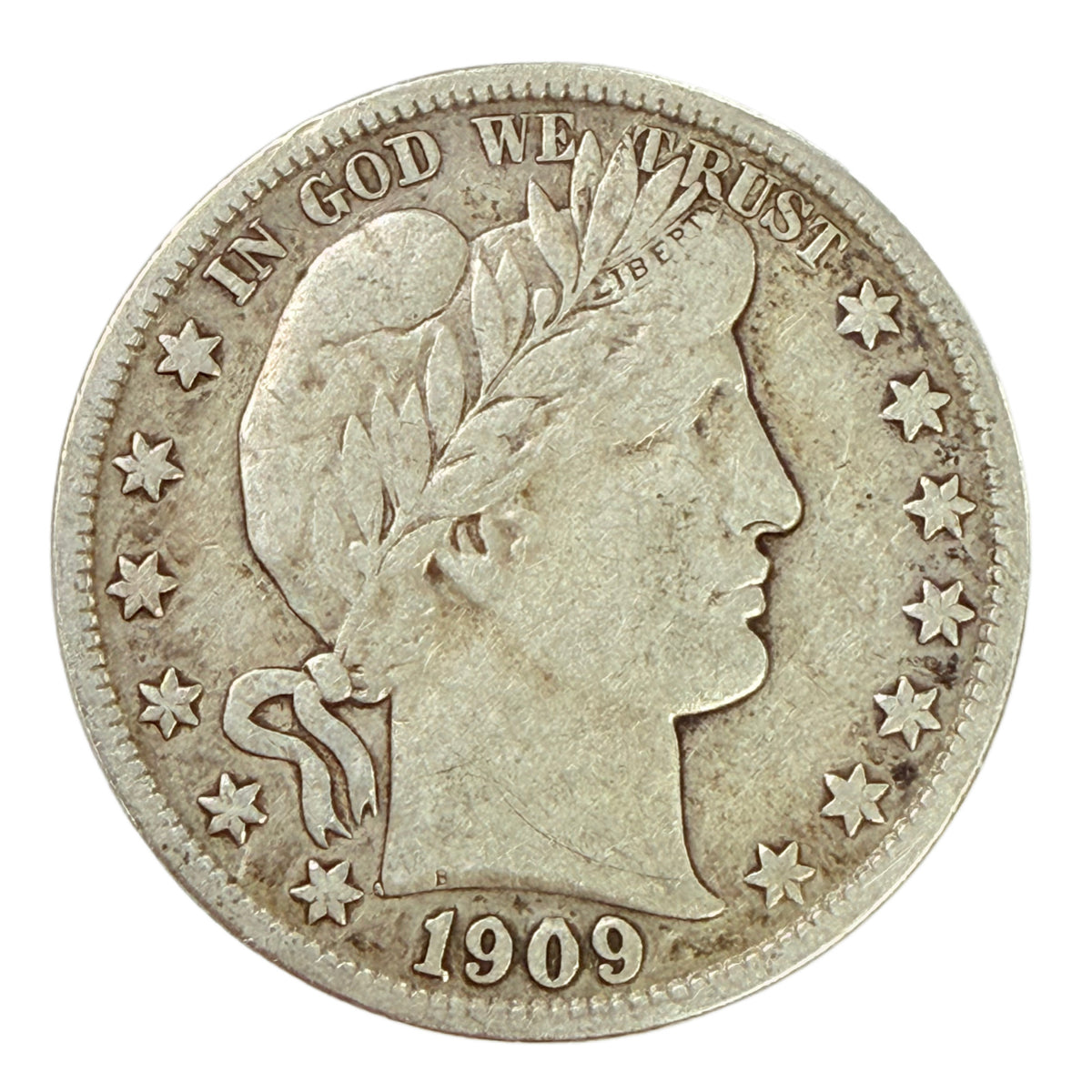 1909-S Barber Half Dollar (VF Details)
