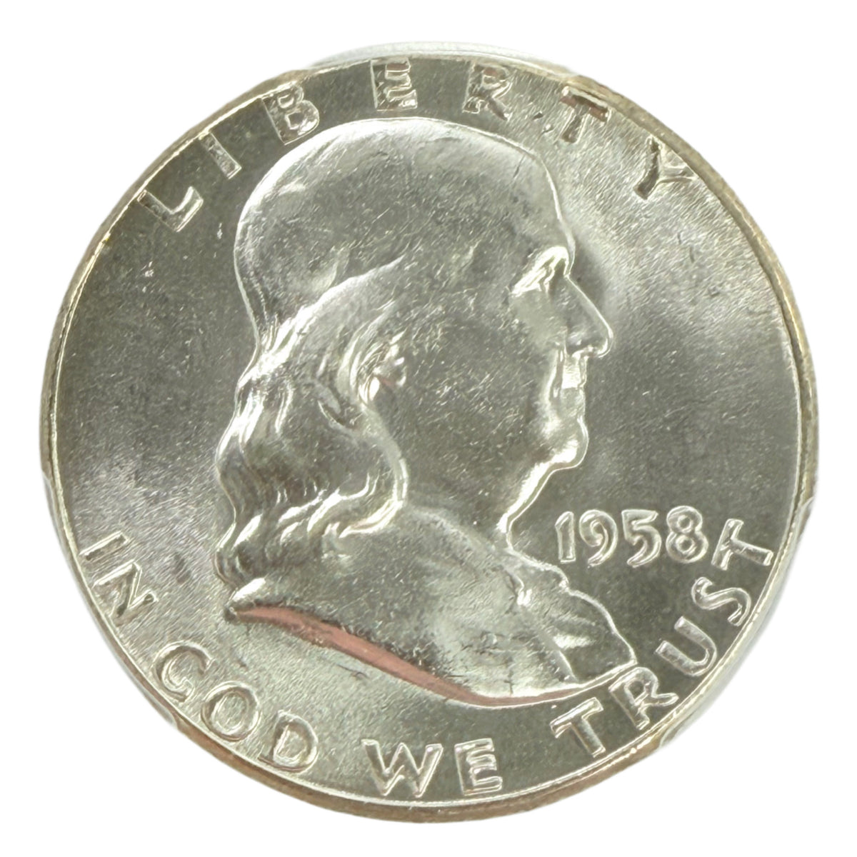 1958 Franklin Half Dollar PCGS MS65 FBL