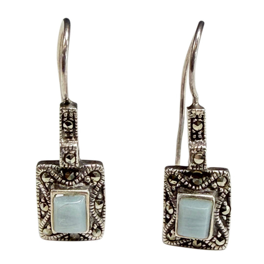 Silver Kyanite & Marcasite Earrings