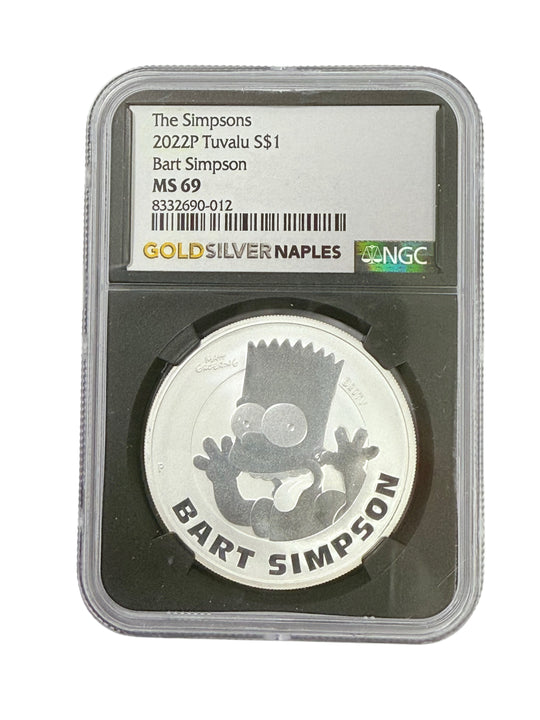 2022-P Tuvalu Bart Simpson $1 1 oz Silver NGC MS69