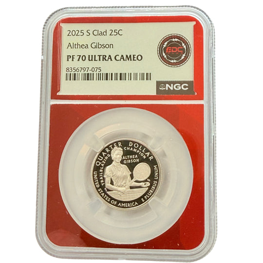 2025-S Althea Gibson Women's Quarter NGC PF70 Ultra Cameo