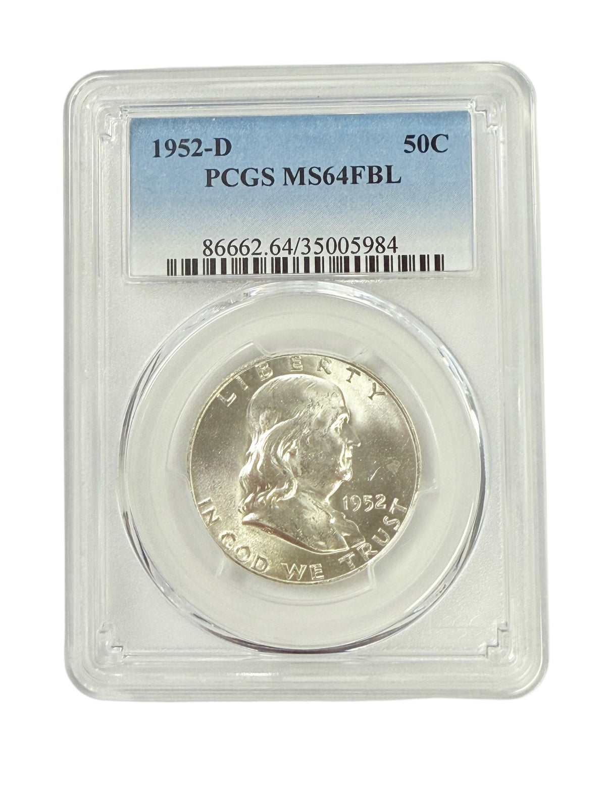 1952-D Franklin Half Dollar PCGS MS64 FBL