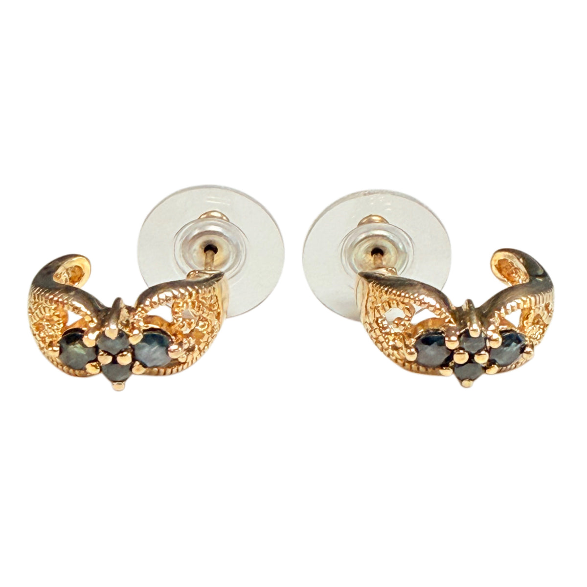 Gold Plated Blue Topaz Earrings