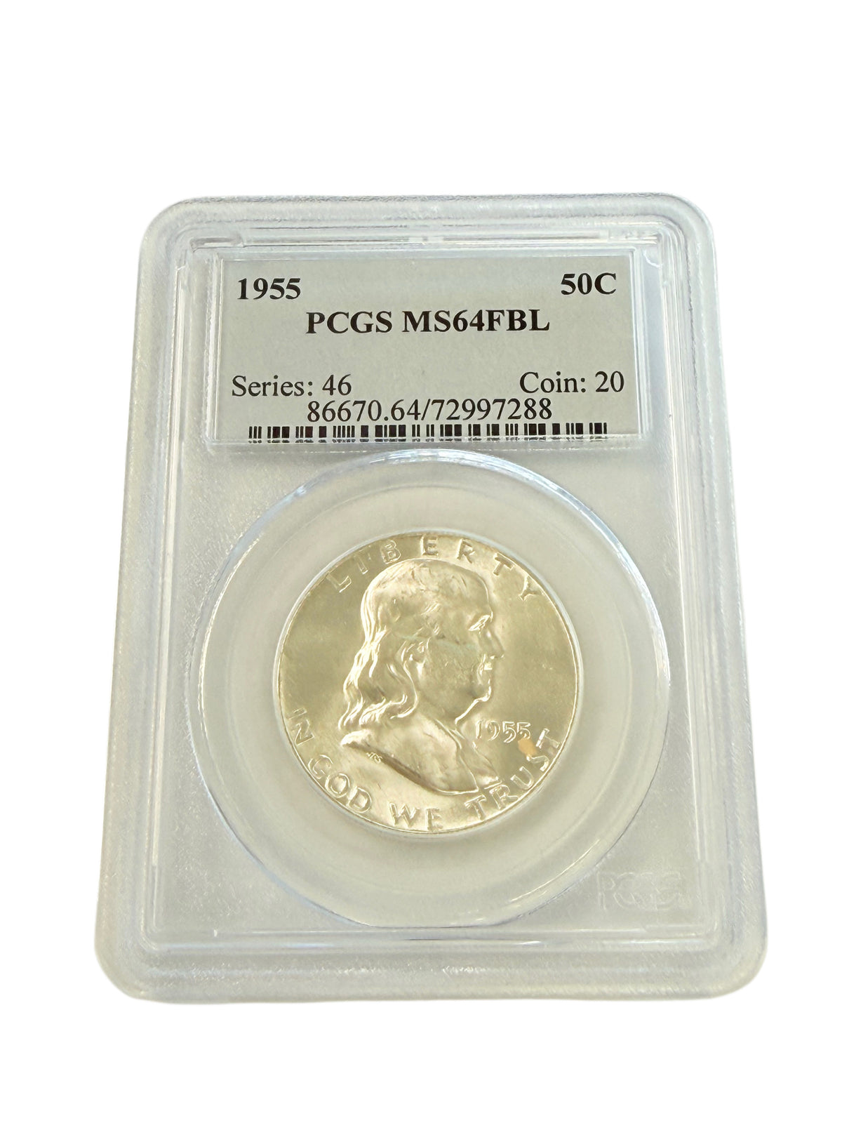 1955 Franklin Half Dollar PCGS MS64 FBL