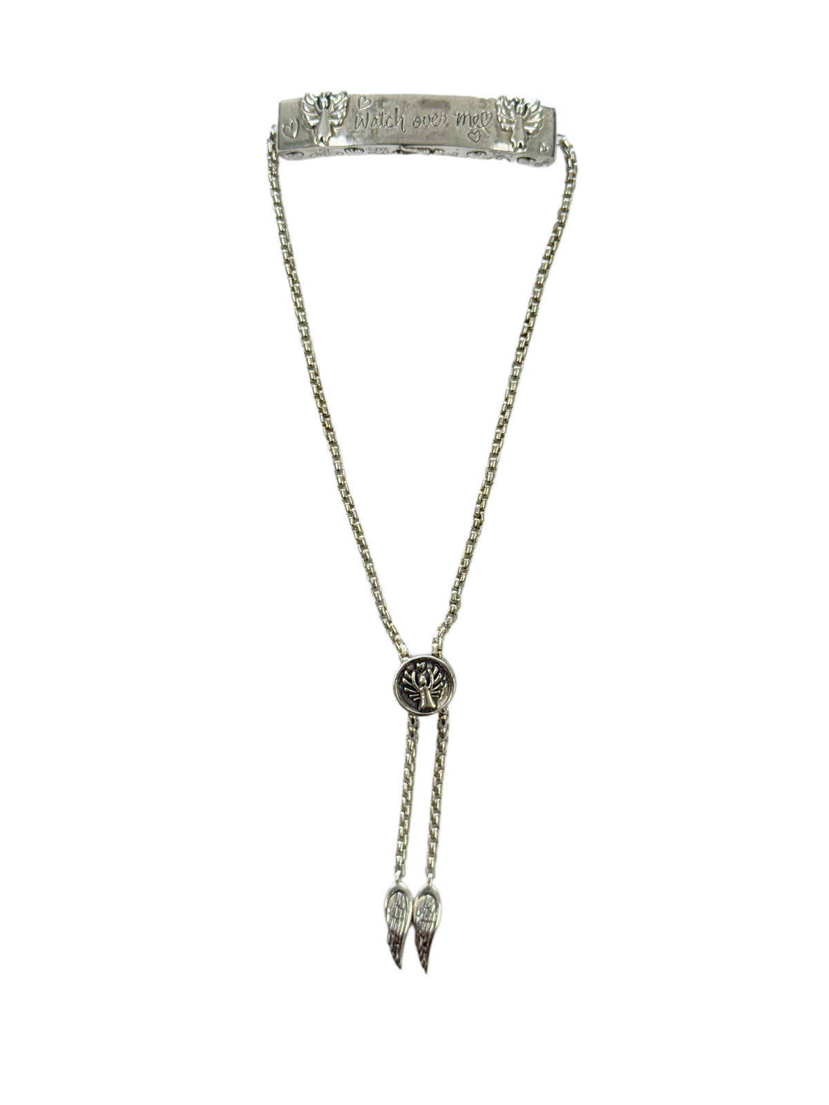 Silver Watch Over Me Religious Bracelet