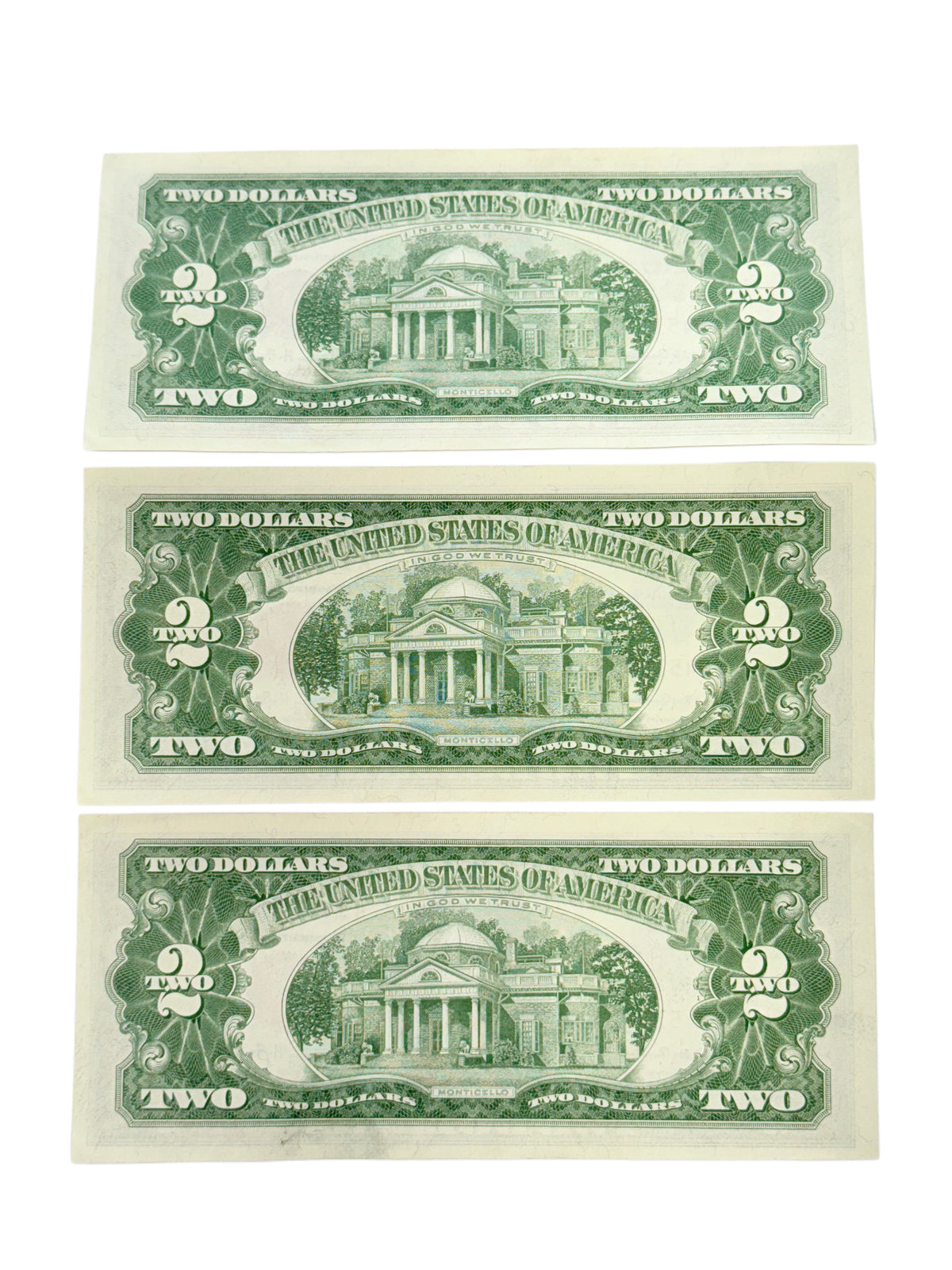 Lot of 3 Consecutive 1963-A $2 Legal Tender (AU)