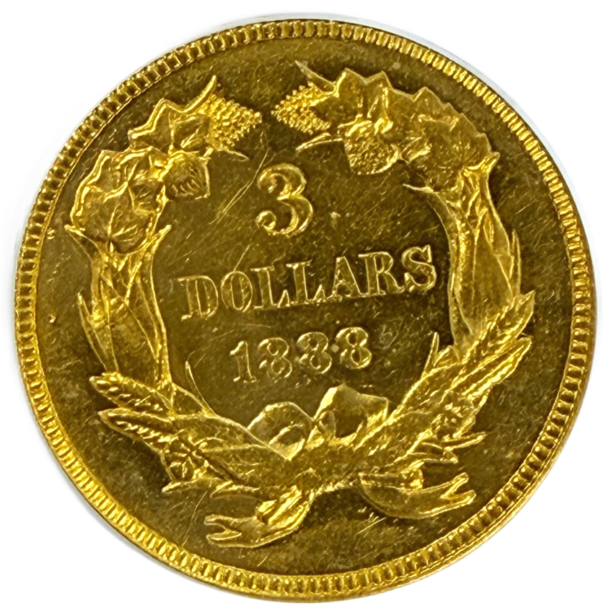1888 $3 Indian Princess Head Gold Piece PCGS PR58
