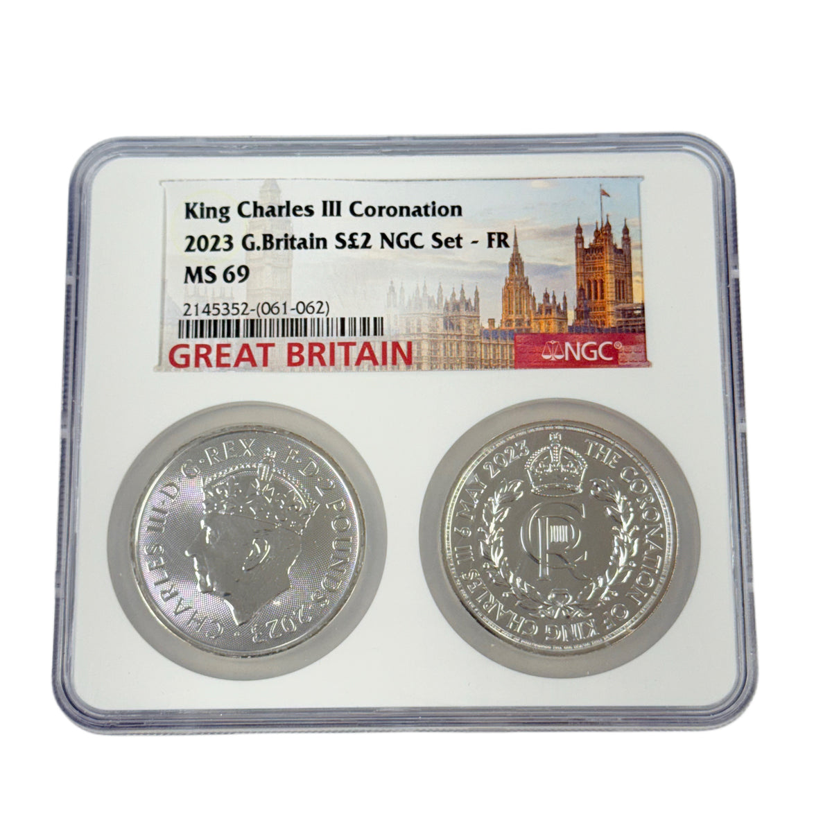 2023 Great Britain Charles III Coronation 2 Pound Set NGC MS69