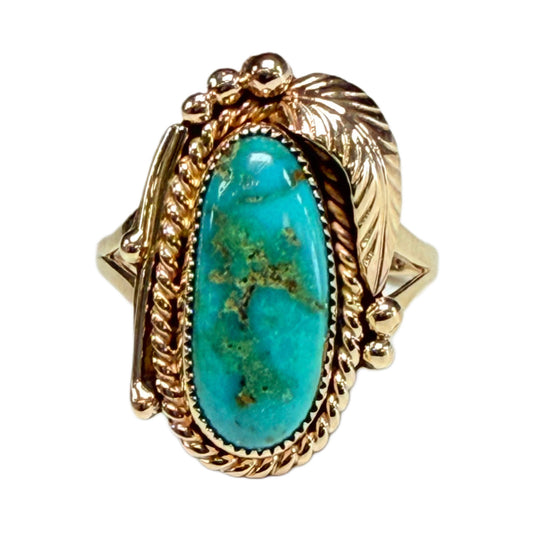 Native American 14k Gold & Turquoise Ring