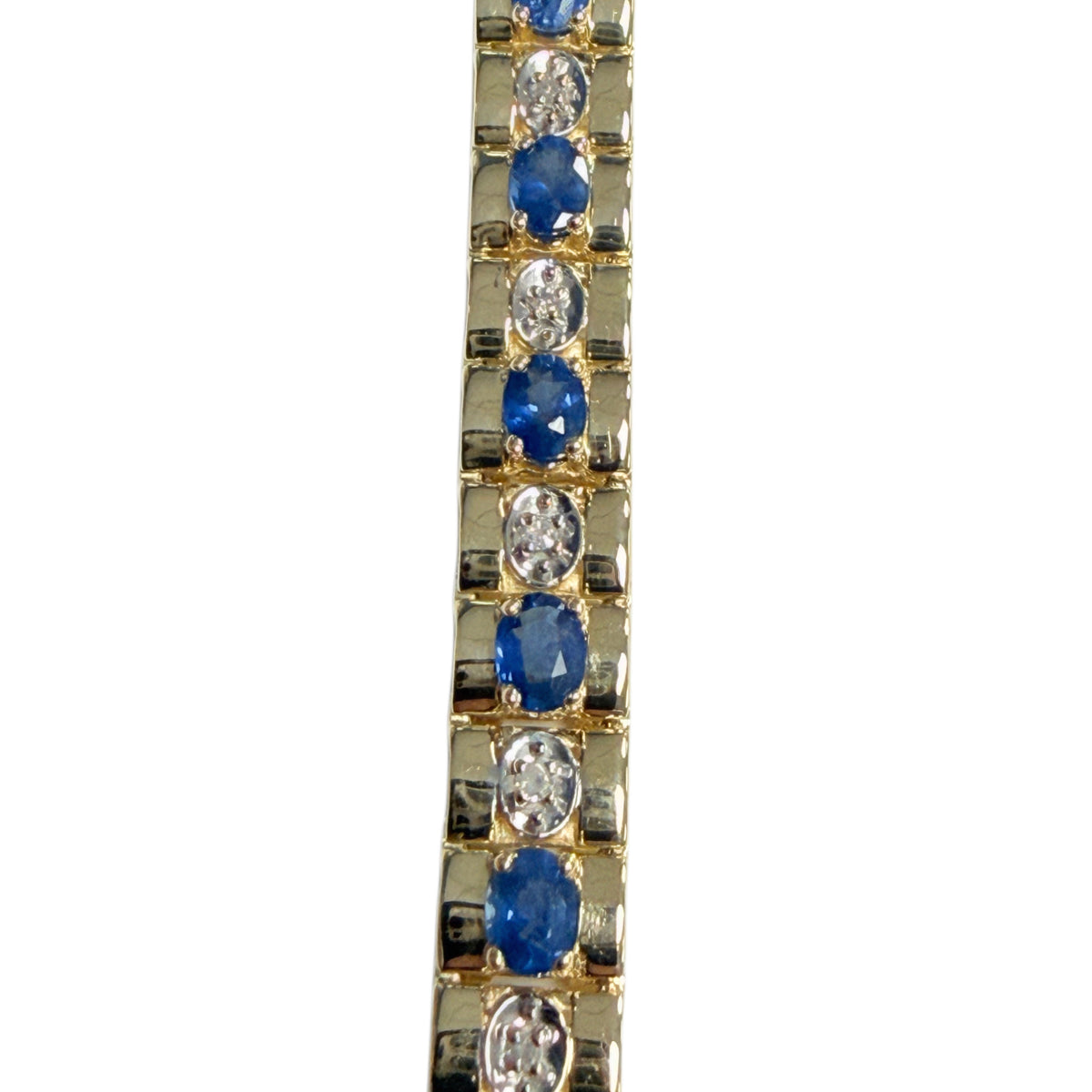 14k Yellow Gold Sapphire & Diamond Bracelet