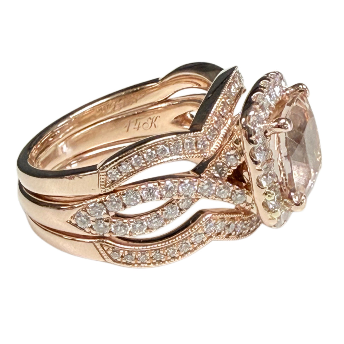 Neil Lane 14k Rose Gold Morganite & Diamond Engagement Ring