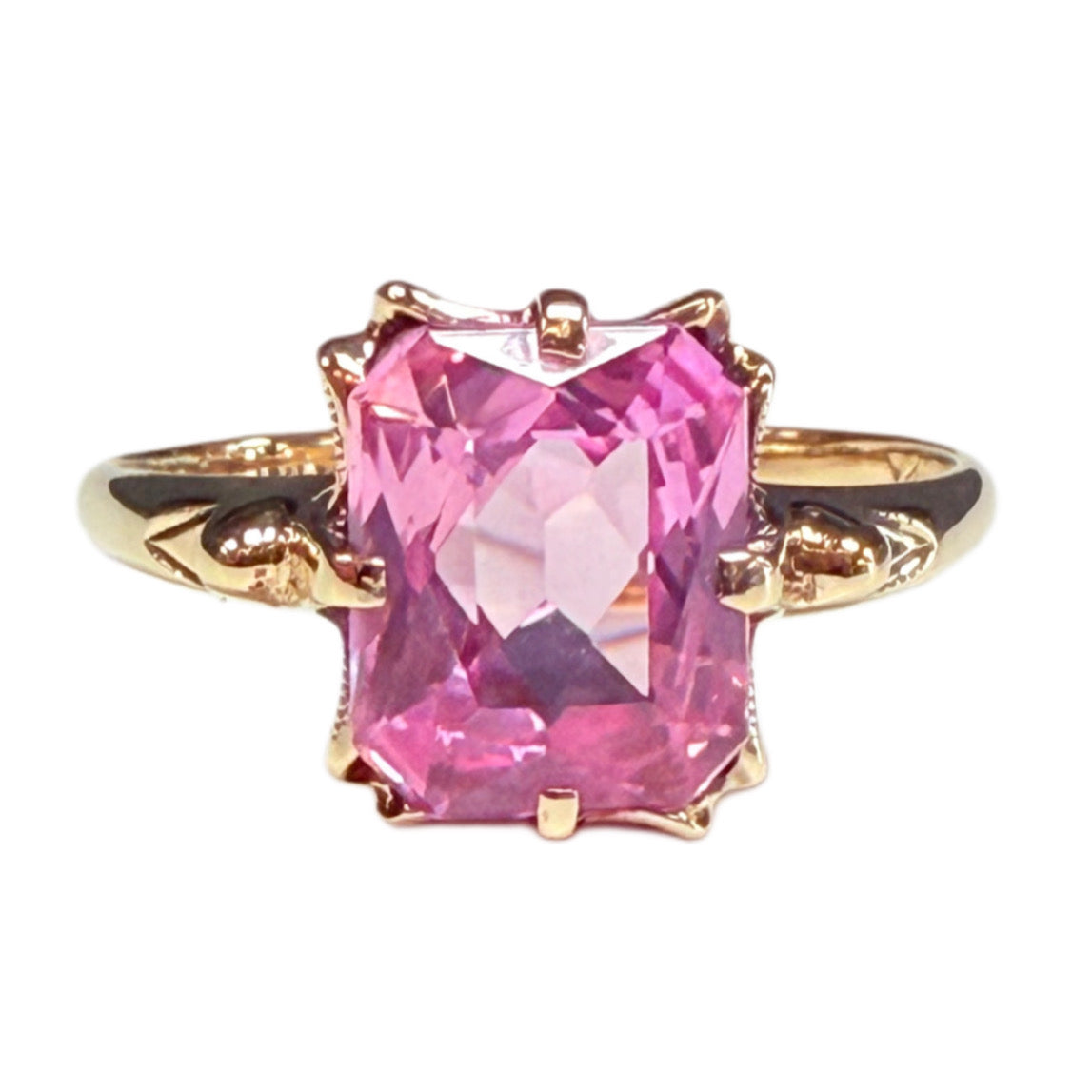 10k Gold & Pink Sapphire Ring