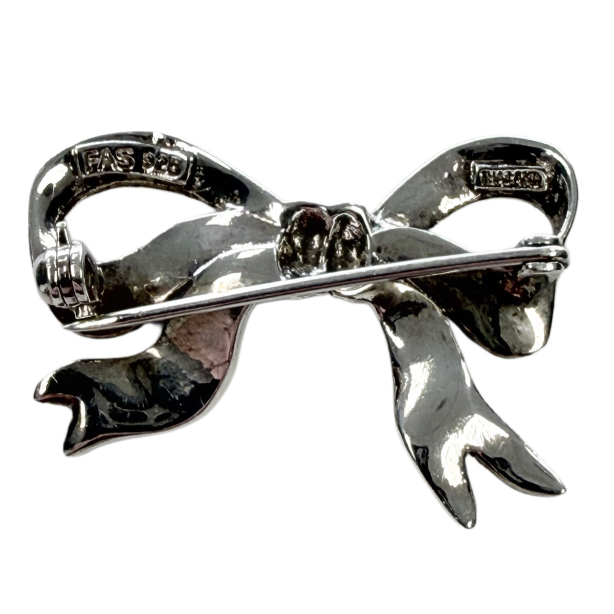 Silver & Marcasite Bow Pin