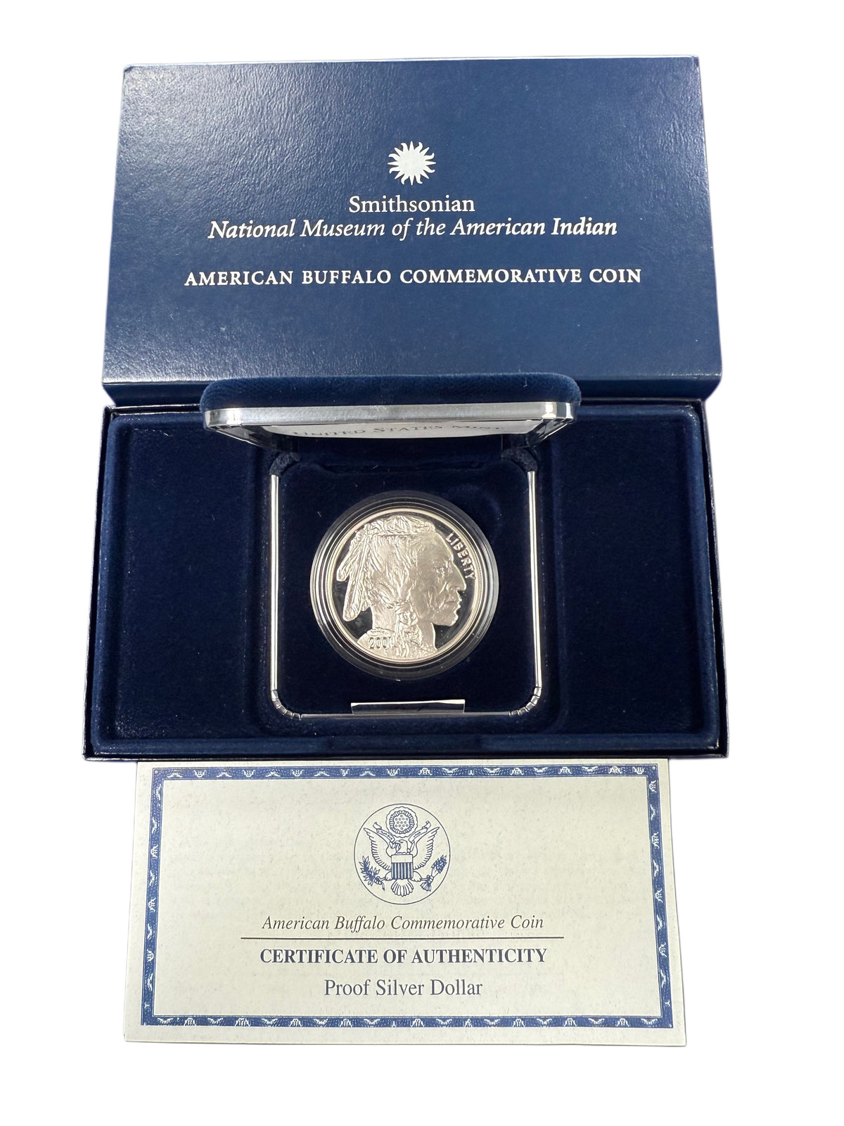 2001-P $1 Silver Buffalo Commemorative Proof (With Box & CoA)