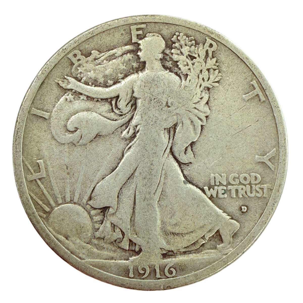1916-D Walking Liberty Half Dollar (VG)
