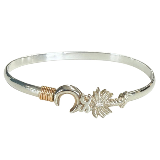 Caribbean Bracelet Company Silver & Gold Palm Tree Bangle