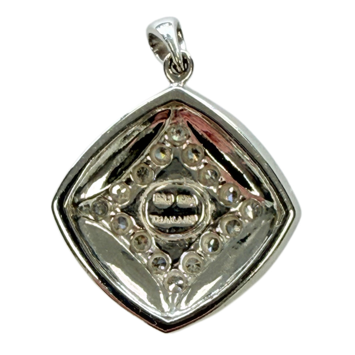 Silver Enamel & Diamond Pendant