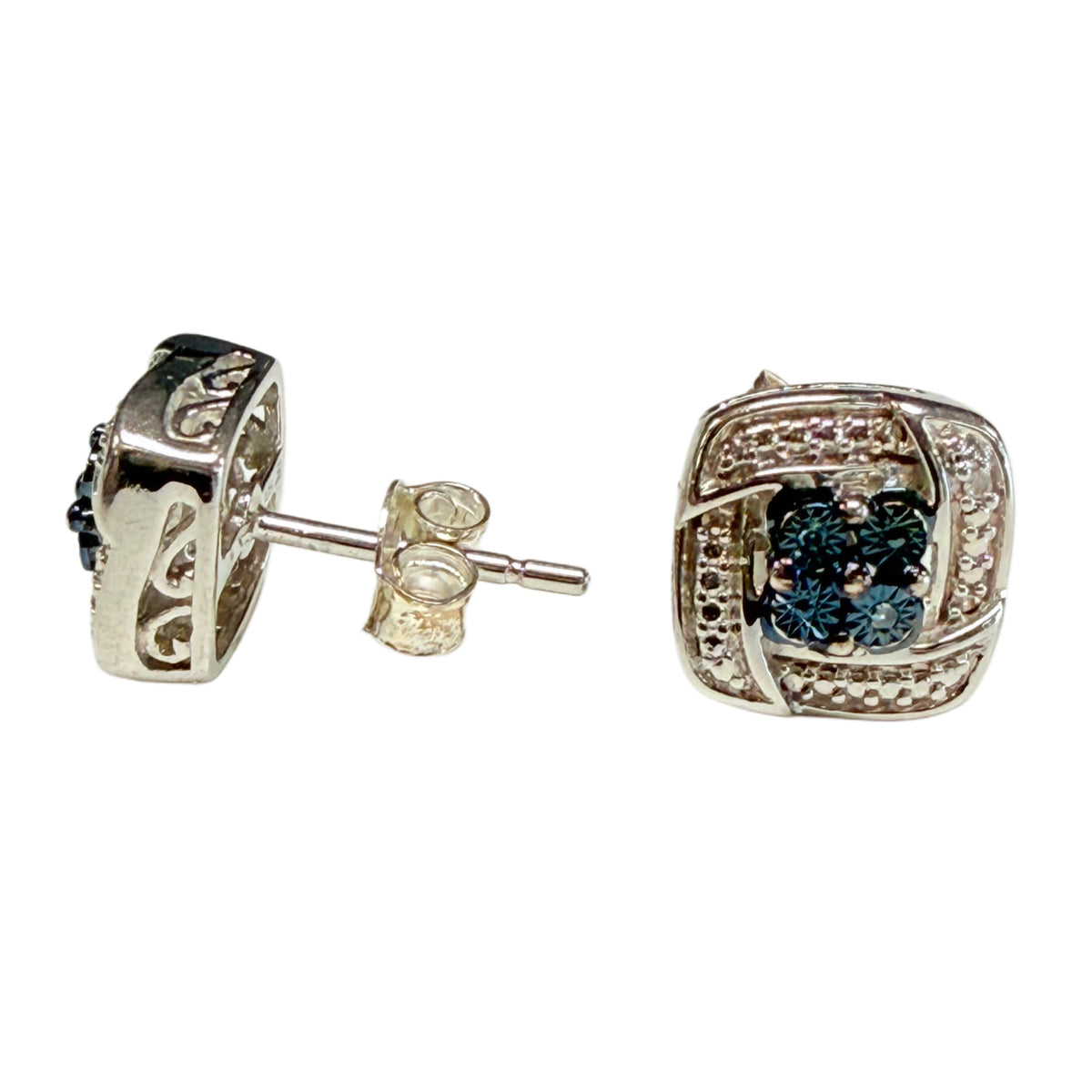 Silver & Diamond Earrings