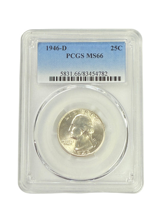 1946-D Washington Quarter PCGS MS66