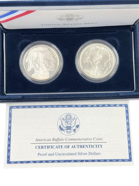 2001 Buffalo Two Coin Set BU & Proof