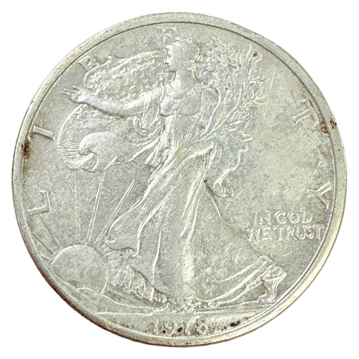 1918-S Walking Liberty Half Dollar (XF Details)