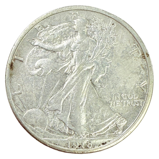 1918-S Walking Liberty Half Dollar (XF Details)