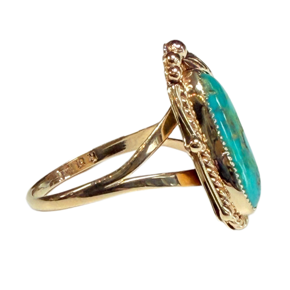 Native American 14k Gold & Turquoise Ring