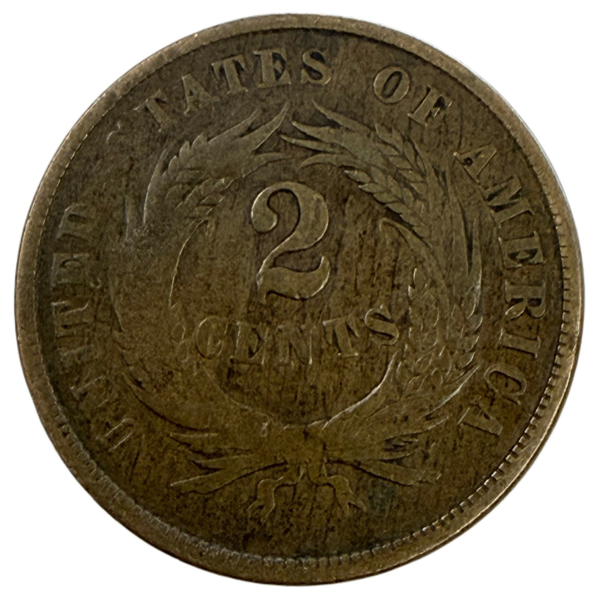 1864 Large Motto Two Cent Piece (VG)