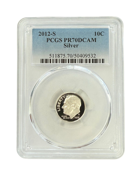 2012-S Silver Roosevelt Dime PCGS PR70 DCAM