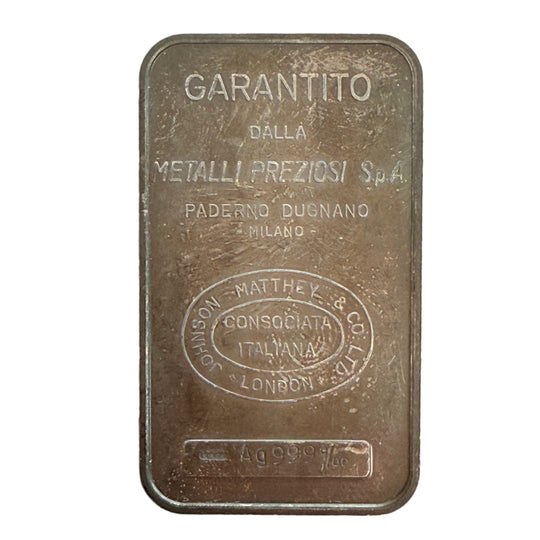Garantito Metalli Preziosi SPA Johnson Matthey 50g Silver Bar