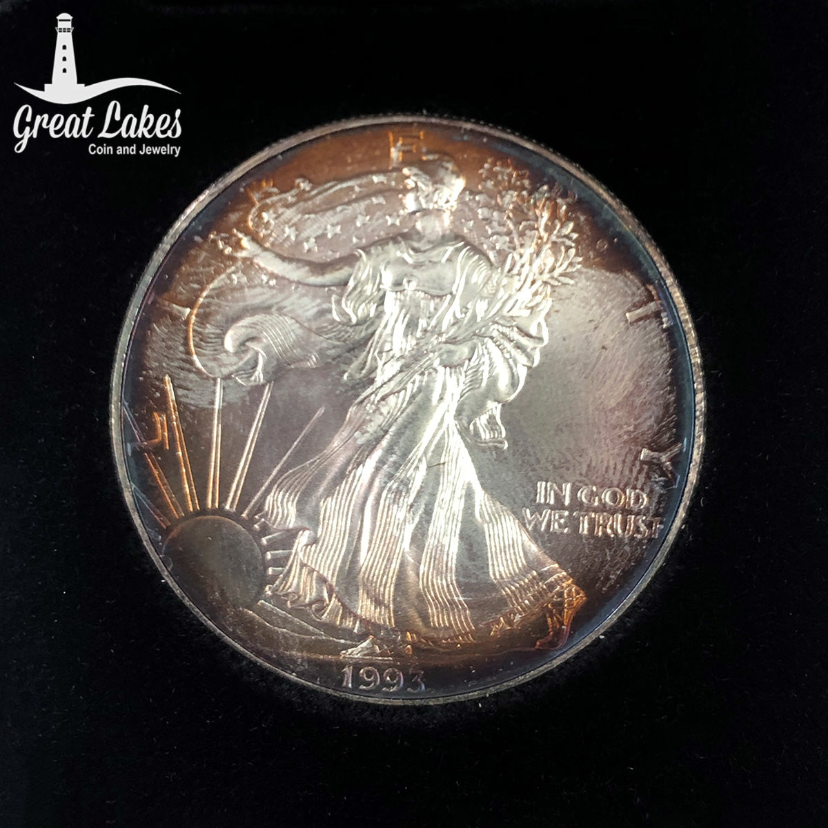 1993 1 oz American Silver Eagle (Toned)