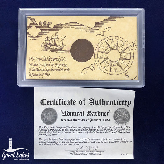 1809 Admiral Gardner Shipwreck Coin