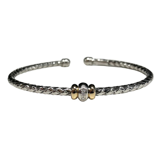 Alisa Single Station Yellow Gold & Diamond Rondelle Sterling Traversa Bracelet