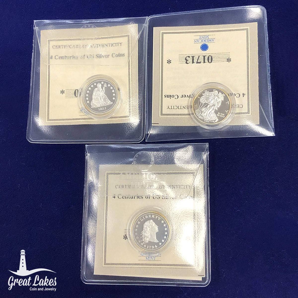 American Mint Historic American Silver Coins Set (With CoAs)