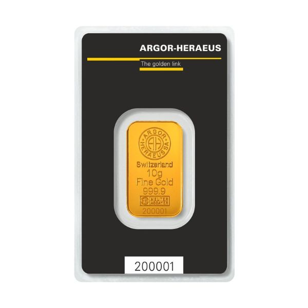 Argor Heraeus 10 g Gold KineBar (In Assay)
