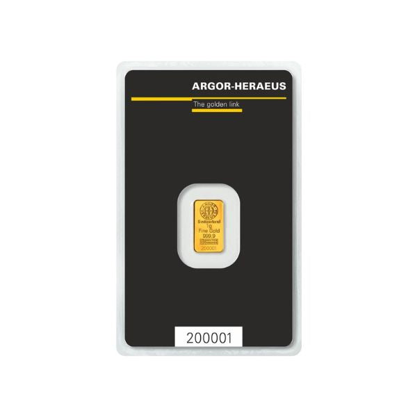 Argor Heraeus 1 g Gold KineBar (In Assay)