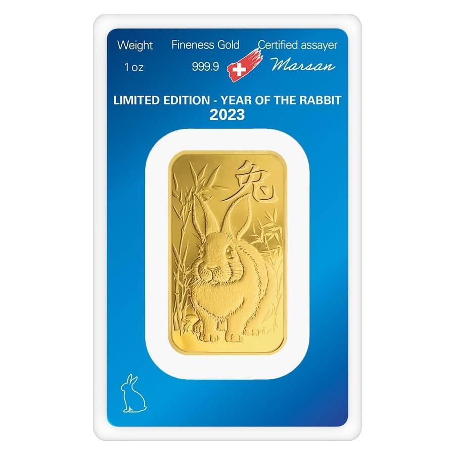 2023 Argor Heraeus Year of the Rabbit 1 oz Gold Bar (In Assay) (Secondary)