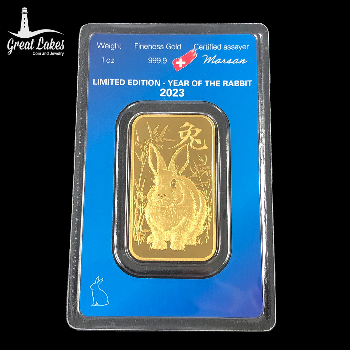 2023 Argor Heraeus Year of the Rabbit 1 oz Gold Bar (In Assay) (Secondary)