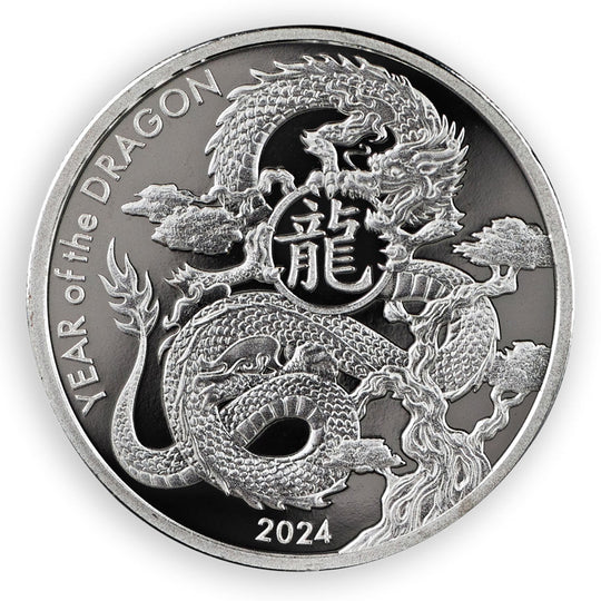2024 Asahi 1 oz Silver Lunar Dragon Round (BU)