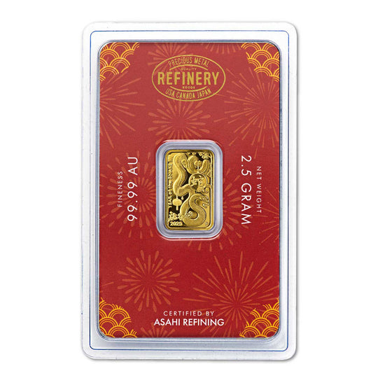 2025 Asahi 2.5 g Gold Year of the Snake Bar (In Assay)