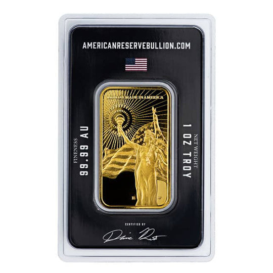 Asahi American Reserve Colombia Goddess 1 oz Gold Bar (BU)