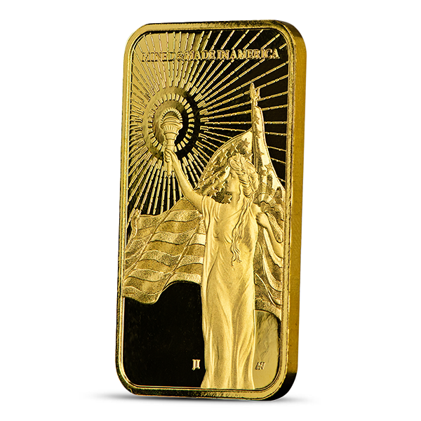 Asahi American Reserve Colombia Goddess 1 oz Gold Bar (BU)