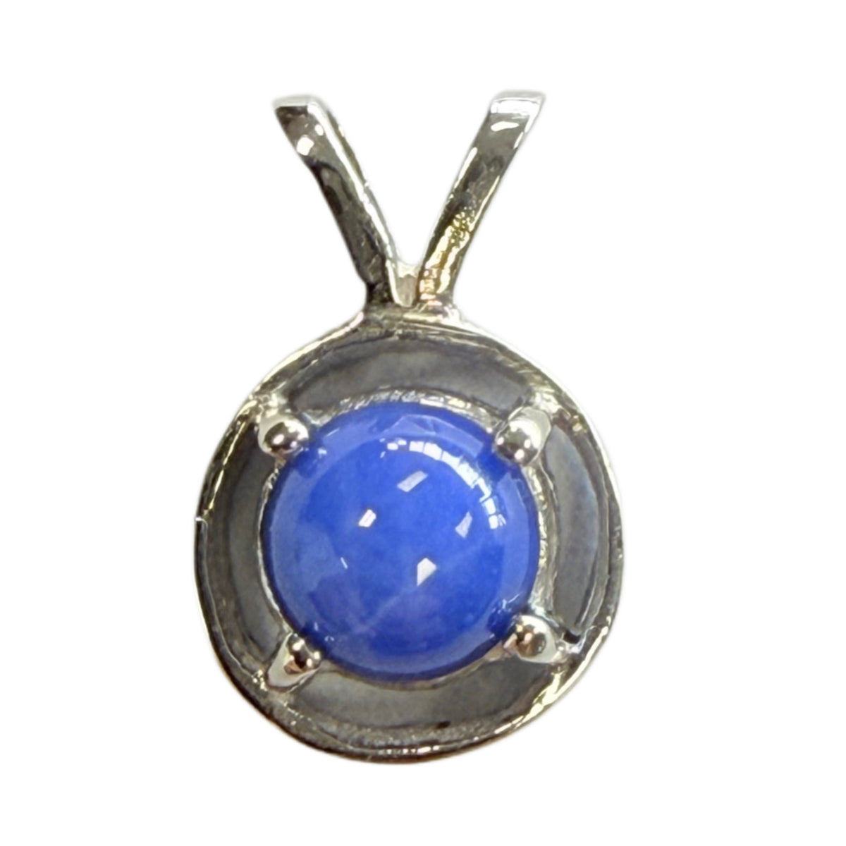 10k White Gold & Star Sapphire Pendant