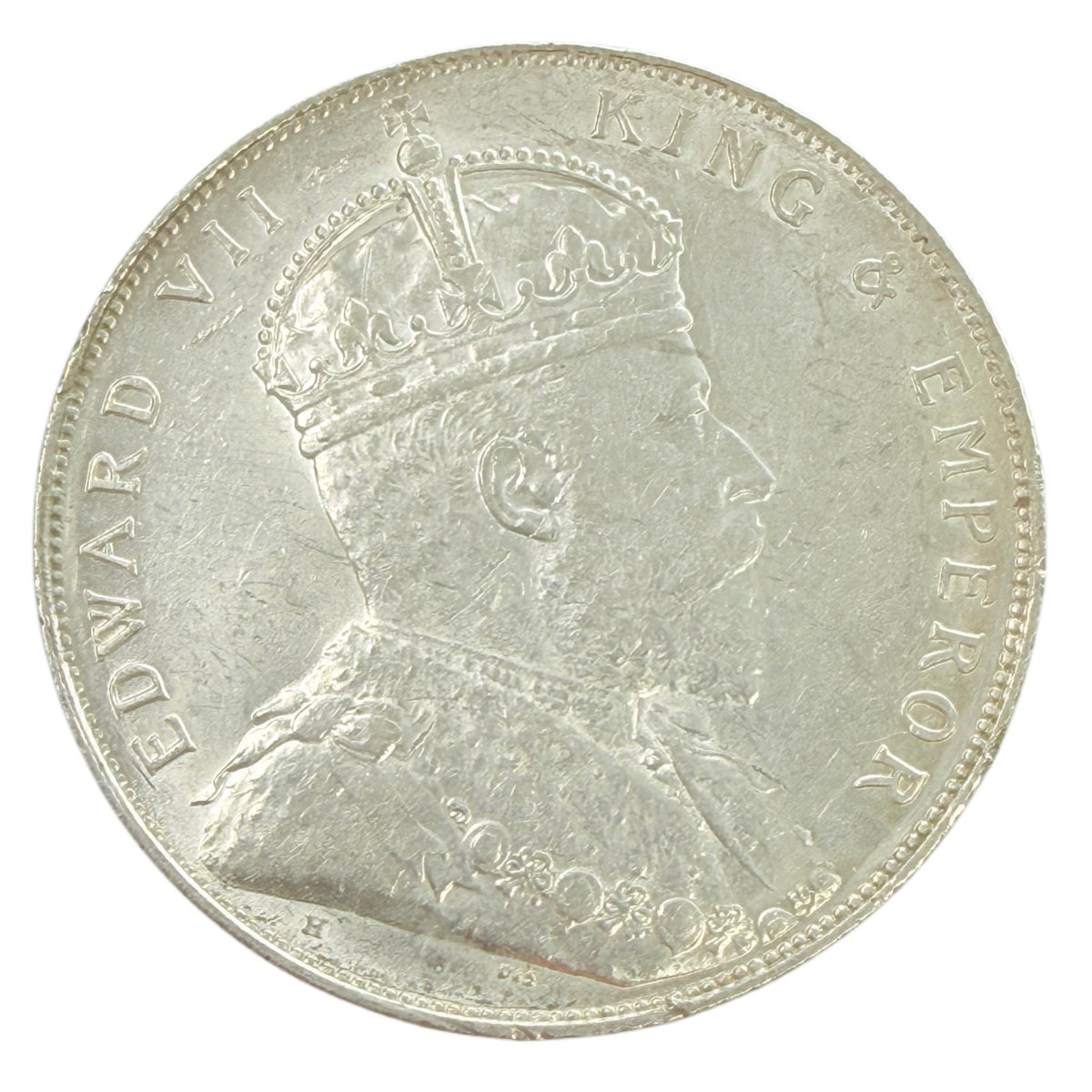 1907-H Straits Settlements (British Malaysia) Silver Dollar (AU Details)
